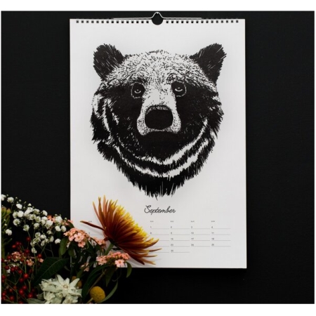 december and june Wandkalender & Geburtstagskalender "Forest Animals" 2023, A3