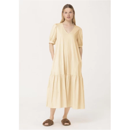 hessnatur Damen Jerseykleid aus Bio-Baumwolle - gelb - Größe 34