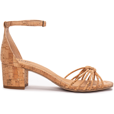 Ange Cork Vegan Sandals With Heel