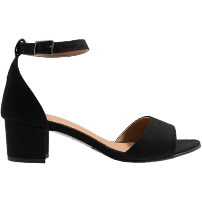 Block Heel Vegan Sandals Black - Cora