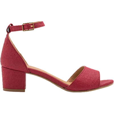 Block Heel Vegan Sandals Bordeaux - Cora