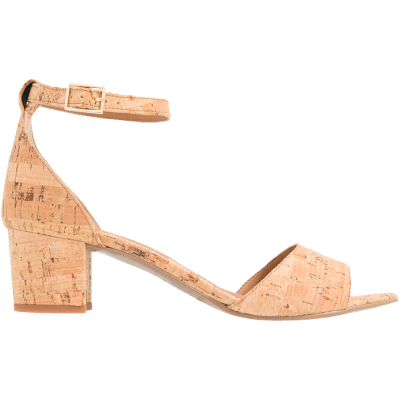 Block Heel Vegan Sandals Cork - Cora