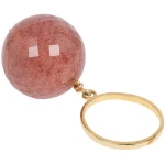 Bubble Strawberry Quartz Gold Ring (Size Adjustable)