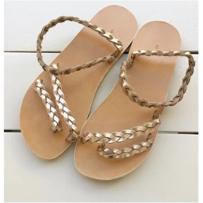 Double Braided Leather Sandals - Multiple Colors