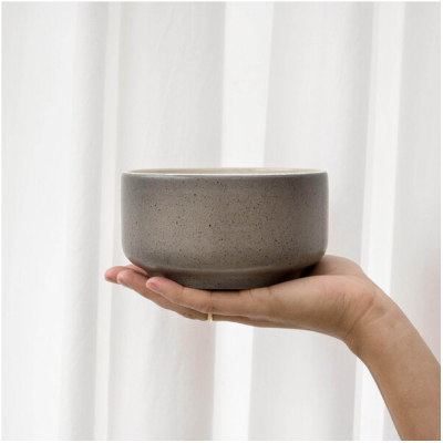 EDDA stoneware Handgemachte Steingut Schüssel Ddoria - Granit Grau (ø 13,5 x 7,5 cm, 0,65 L)