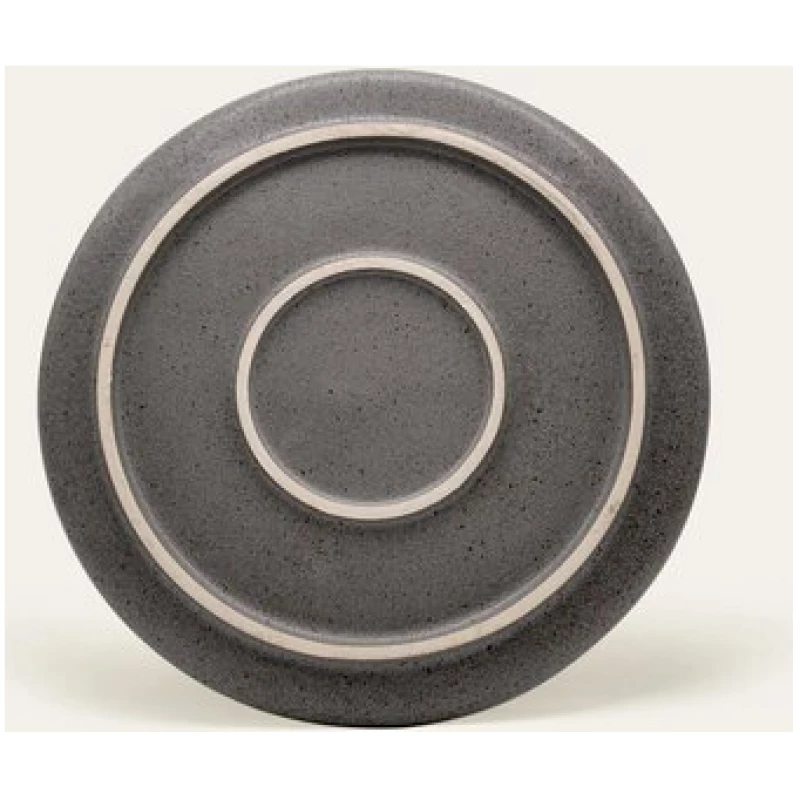 EDDA stoneware Handgemachter Steingut Teller Ddoria klein - Granit Grau (ø 21,5 x 1,7 cm)