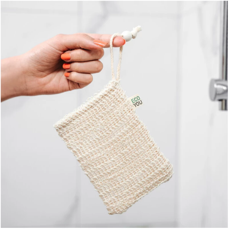 EcoYou Hochwertiges Seifensäckchen aus Bio Sisal mit Baumwollschlaufe