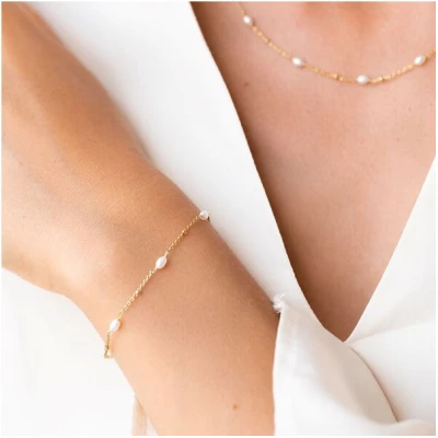Eppi Silbernes Armband mit Perlen Malakai