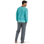 Haasis Bodywear Herren Pyjama lang mit Seitentaschen, Single Jersey, reine Bio Baumwolle