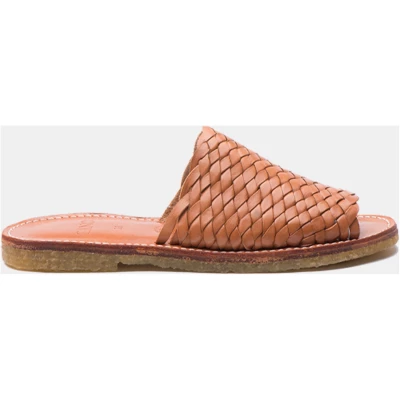 Huarache Slip On Woven Sandals Women - Laura Natural Cognac