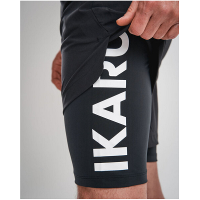 IKARUS yoga wear for men Herren Yoga Shorts 2 in 1| nachhaltig|aus recyceltem Polyester|Pegasus