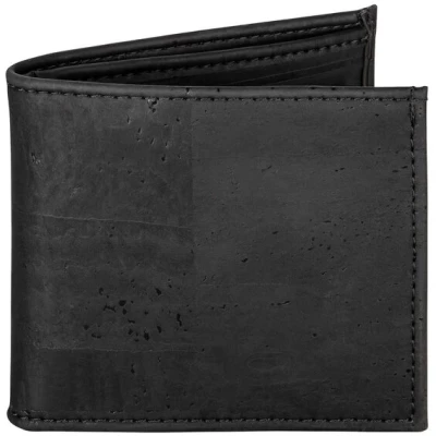 Kork-Deko Kompakte Geldbörse aus schwarzem Kork
