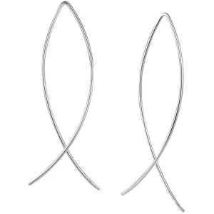 LUXAA® Puristischer Bügel Ohrring verschlungen aus 925er Sterling Silber