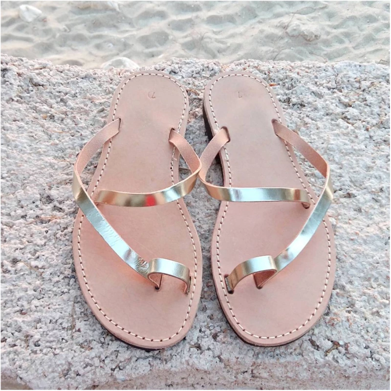 Minimal Crossed Strap Slide Sandals - Multiple Colors