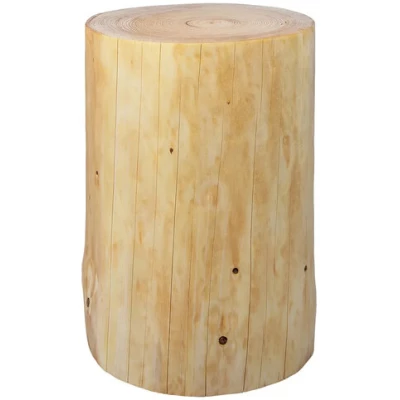 Naturmassivmöbel Baumstamm Beistelltisch Fichte geölt Gartendeko Holzblock Holzklotz