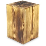 Naturmassivmöbel Holzblock 30x30cm Fichte teilgeflammt Massivholz Beistelltisch