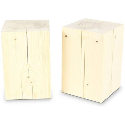 Naturmassivmöbel Holzblock 30x30cm Fichte ungeölt Massivholz Beistelltisch