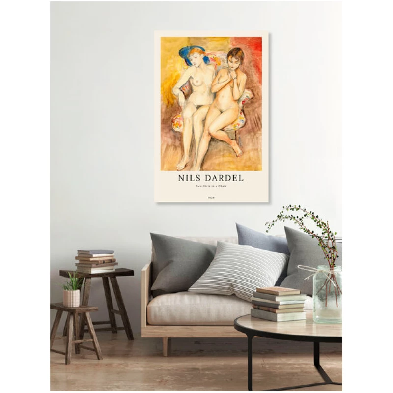 Photocircle Poster / Leinwandbild / Kunst - Nils Dardel: Zwei Mädchen auf einem Stuhl