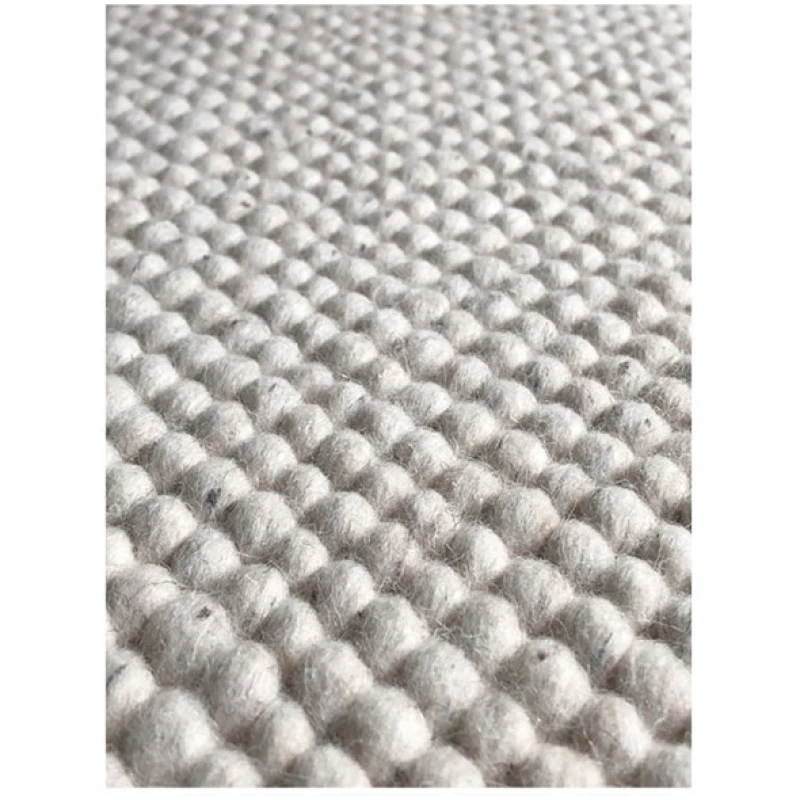 Prolana Handgefertigter Flachgewebe-Teppich "Flat" aus Wolle in Grau - versch. Größen