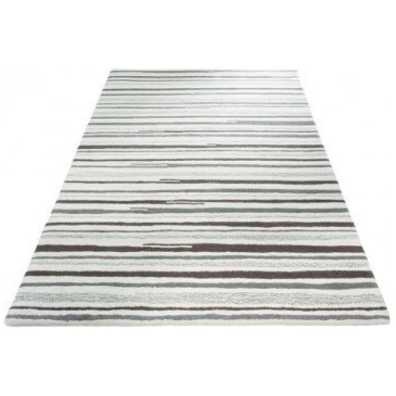 Prolana Handgefertigter Flor-Teppich Tuft "Stripes" aus Wolle - versch. Größen
