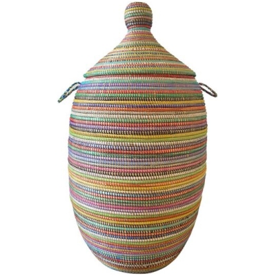 SWANE-Design Afrikanischer Wäschekorb - Stripes Bunt - S/M/L/XL/XXL