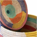 SWANE-Design Afrikanischer Wäschekorb - Zick Zack Bunt - S/M/L/XL/XXL