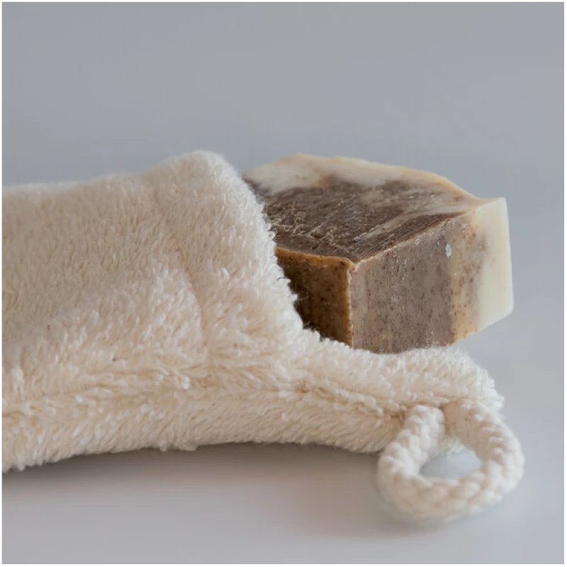 Seifenmanufaktur Würfel Seifensäckchen Frottee, 100% aus Bio Baumwolle