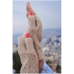 TINKU -Celebrating Bolivian Heritage 100% Alpaka Fingerlose Handschuhe (MAKI) Handgestrickt aus Bolivien