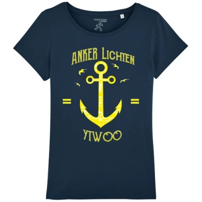 YTWOO Anker Lichten. Damen Bio T-Shirt mit einem Anker als Motiv.