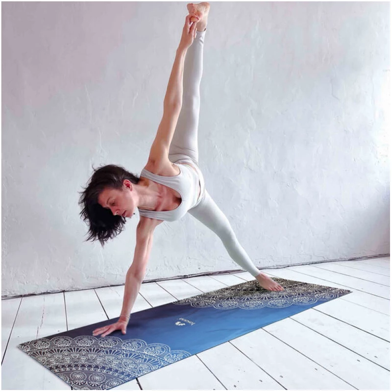 Yosana Yogamatte Naturkautschuk inkl. Baumwolltragegurt (Blue Mandala)