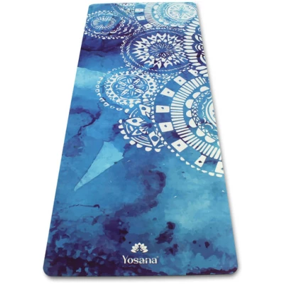 Yosana Yogamatte Naturkautschuk inkl. Baumwolltragegurt (Vishnu Blue)