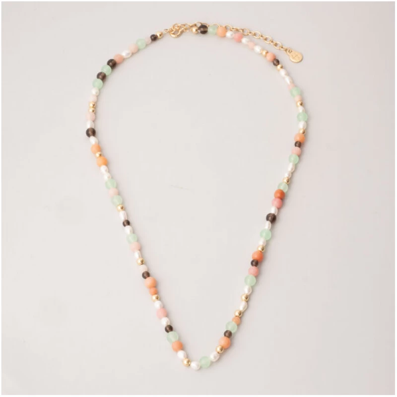 fejn jewelry Kette 'autumn pearl' mit Süsswasserperlen und Halbedelsteinen