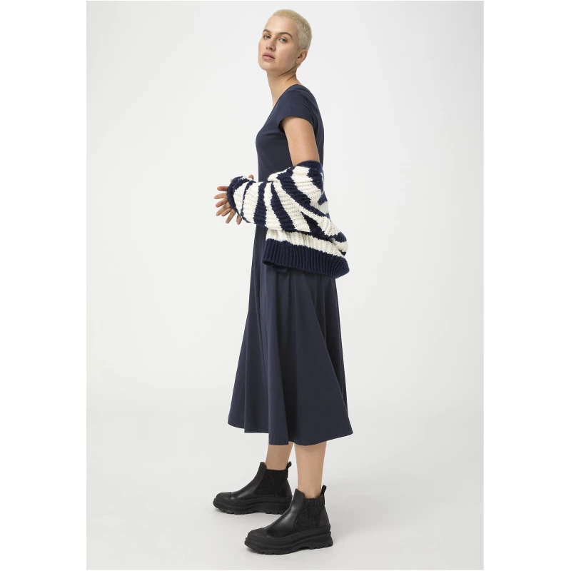 hessnatur Damen Jersey-Kleid aus Bio-Baumwolle - blau - Größe 36