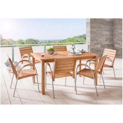 memo Gartenmöbel-Set 'Solano' 7-teilig, 6 Stühle, 1 Tisch 150 x 90 cm