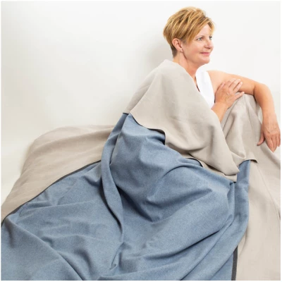 nahtur-design Kühlende Bettdecke | Leinenlaken und leichte Wolldecke aus Feinloden