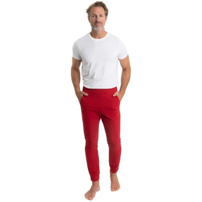 pajama-day Slim-fit Pyjamahose (vegan) für Herren mit Taschen