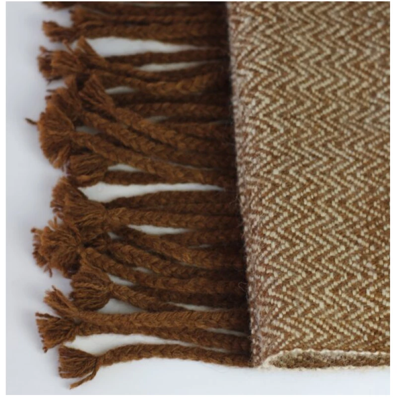verdonna Handgewebter Schal aus reiner Alpakawolle, natürliche Wolle, ungefärbt, handgesponnen