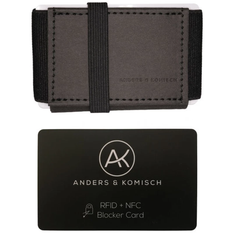 ANDERS & KOMISCH Kleiner Geldbeutel mit RFID- & NFC Schutz - A&K MINI Bundle Schwarz