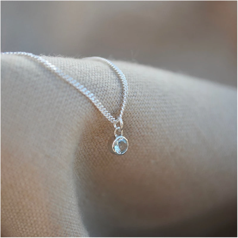 Aquamarine Necklace - Silver