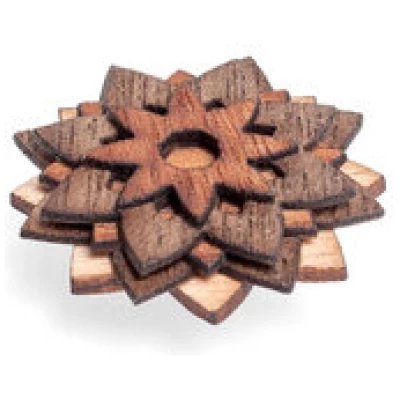 BeWooden Brosche aus Holz "African Flower" | Mode Schmuck