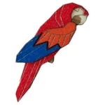 BeWooden Brosche aus Holz - Ara Papagei Brosche | Mode Schmuck | Unisex