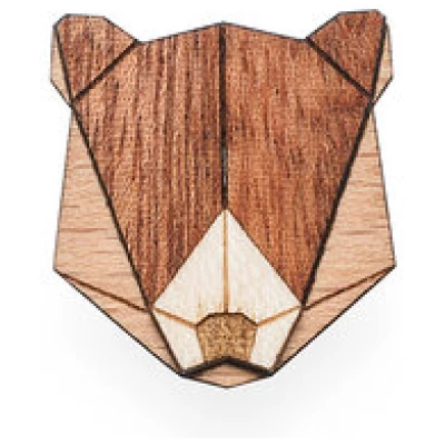 BeWooden Brosche aus Holz "Bear Brooch" | Mode Schmuck
