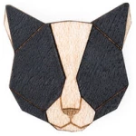 BeWooden Brosche aus Holz "Black Cat" | Mode Schmuck