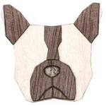 BeWooden Brosche aus Holz "French Bulldog" | Mode Schmuck