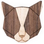 BeWooden Brosche aus Holz - Graue Katze | Mode Schmuck