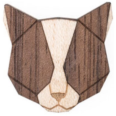 BeWooden Brosche aus Holz - Graue Katze | Mode Schmuck