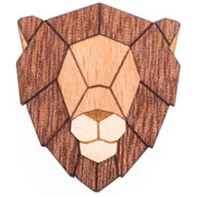 BeWooden Brosche aus Holz | Löwe Motiv - "Lion Brooch" | Mode Schmuck