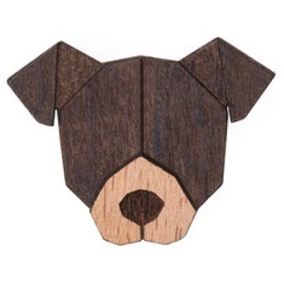 BeWooden Brosche aus Holz "Pit Bull Terrier | Mode Schmuck