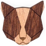 BeWooden Brosche aus Holz - Rote Katze | Mode Schmuck
