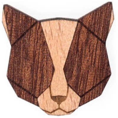 BeWooden Brosche aus Holz - Rote Katze | Mode Schmuck